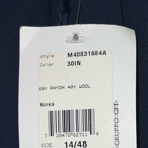 NWT Emanuel Ungaro wool blend trousers- slacks. Size 14/48 # C2251 vintage? - Picture 8 of 8